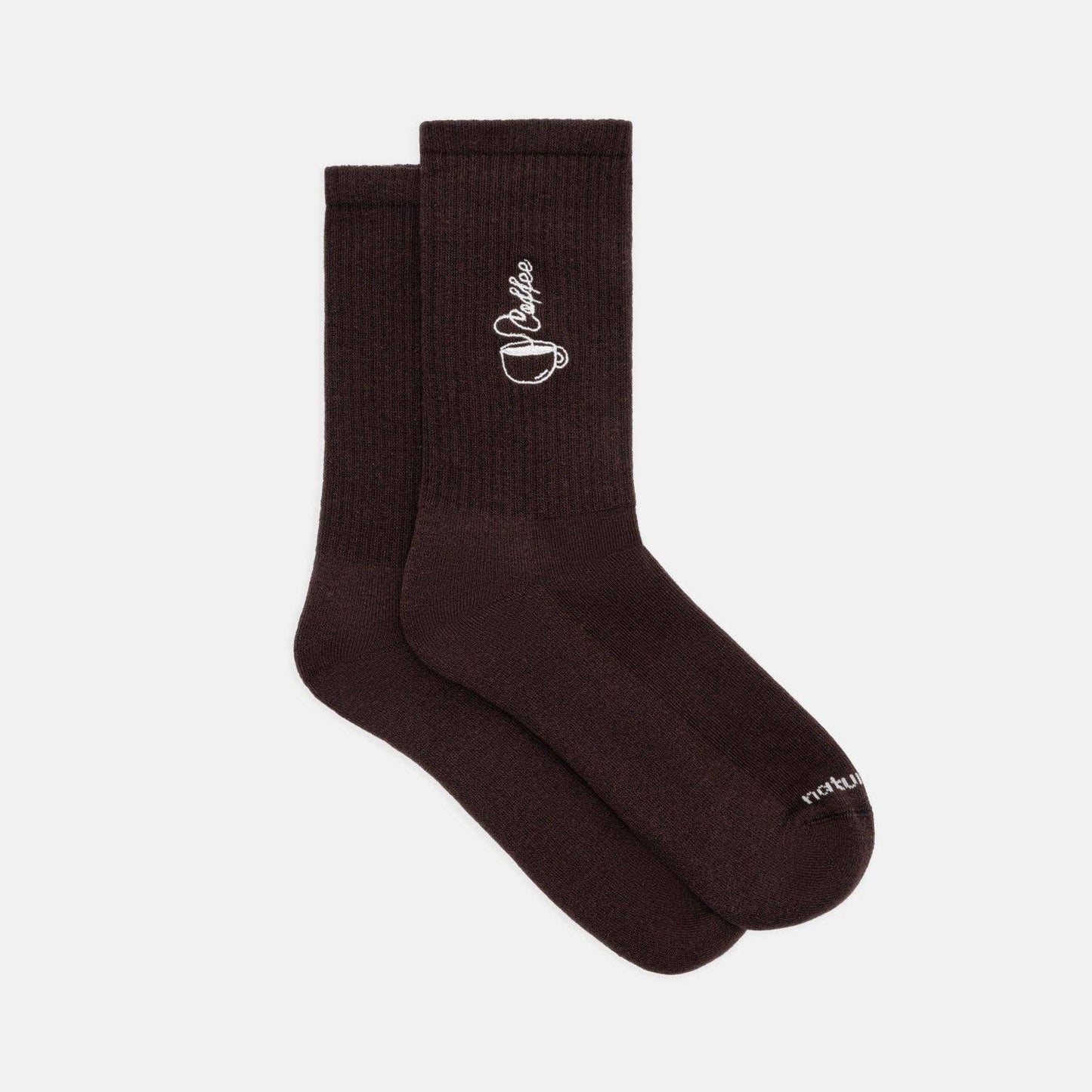 2-Pack Coffee - Organic crew socks with embroidery