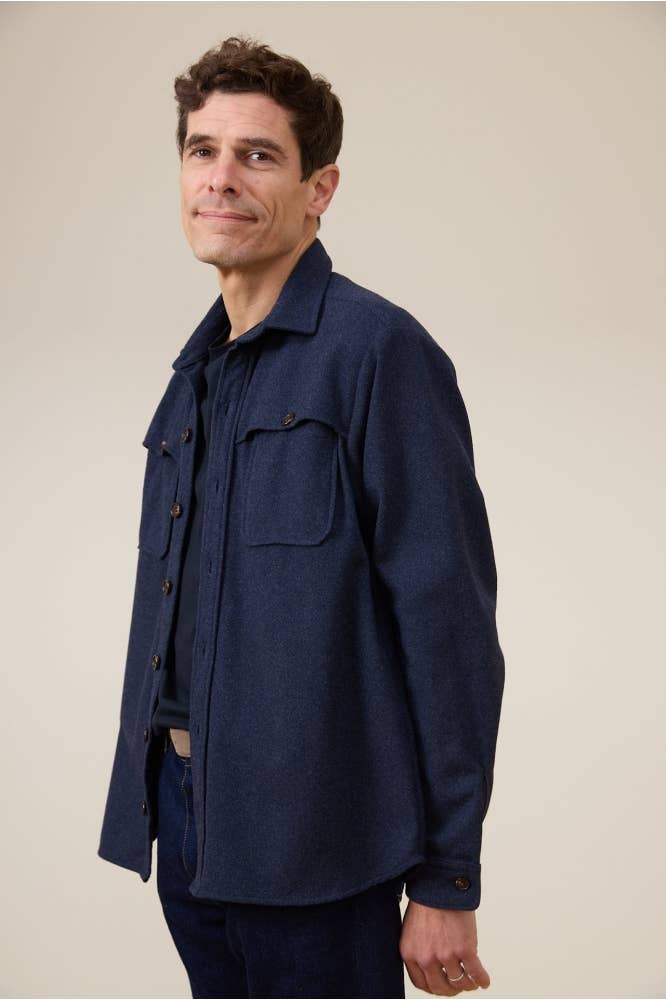Portland Navy flannel overshirt