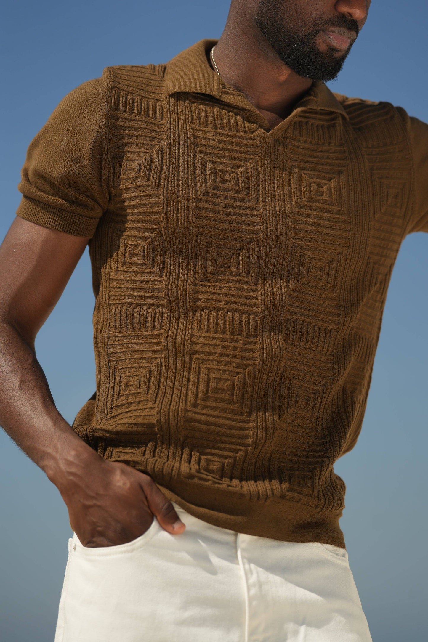 BROWN MOSAIC POLO