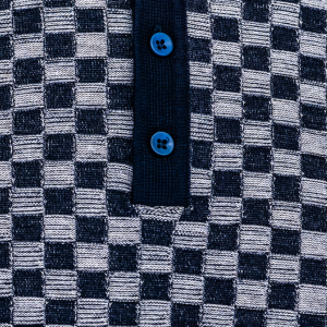 Modern Checkered Elegance Textured Polo