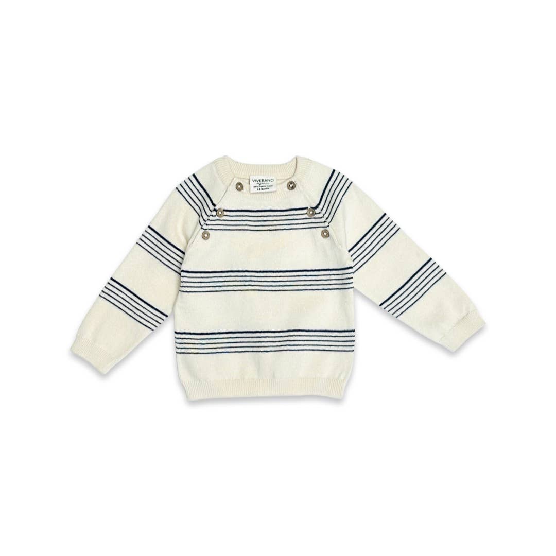Stripe Sweater Knit Baby Pullover & Pants 2pc SET (Organic)