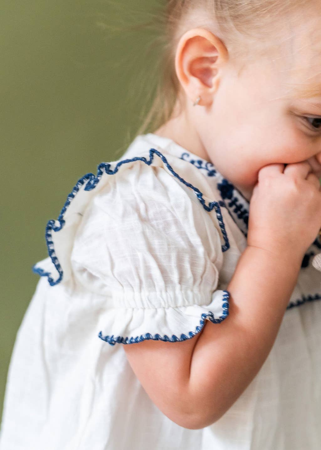 Cadence Floral Embroidered Baby Dress + Bloomer (Organic)