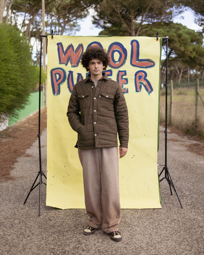 Mela wool puffer jacket in green