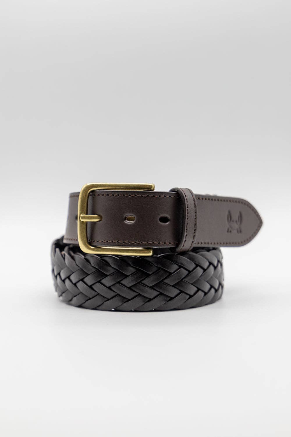 Dark Brown Braided Leather Belt