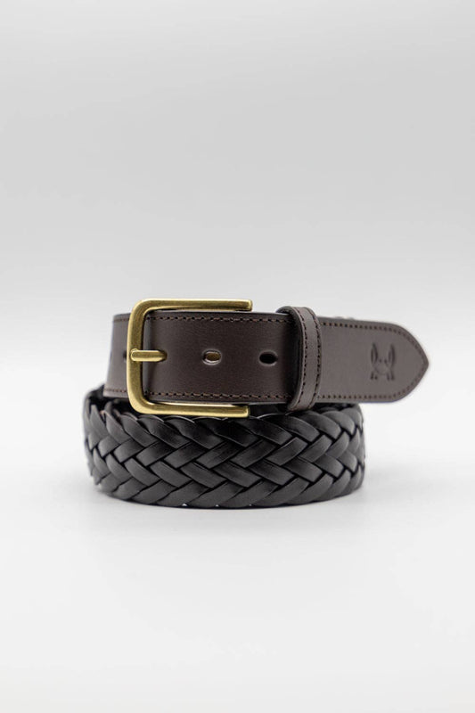 Dark Brown Braided Leather Belt