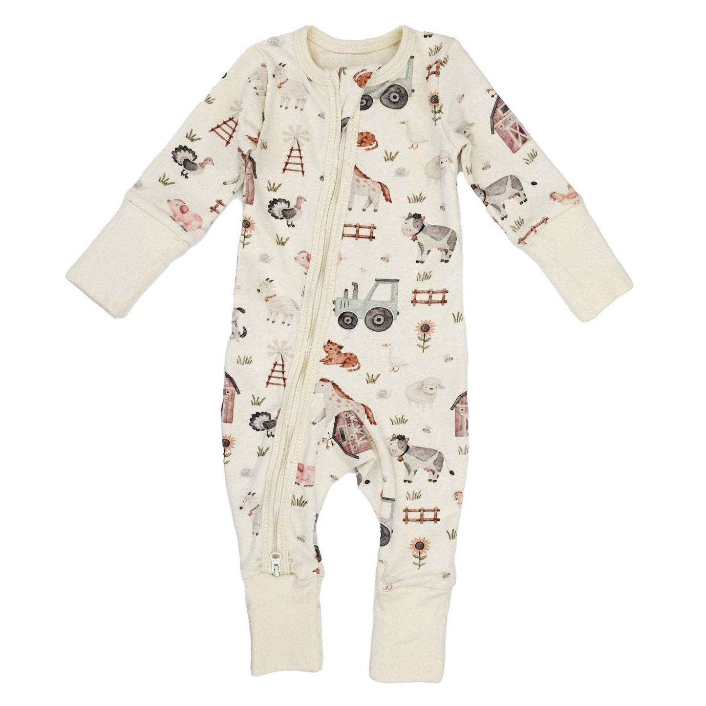 Organic Cotton Baby Pajamas 2-Way Zip Front Zipper Sleeper, Dusty