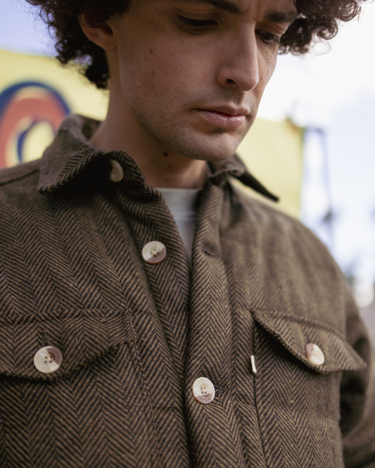 Mela wool puffer jacket in green