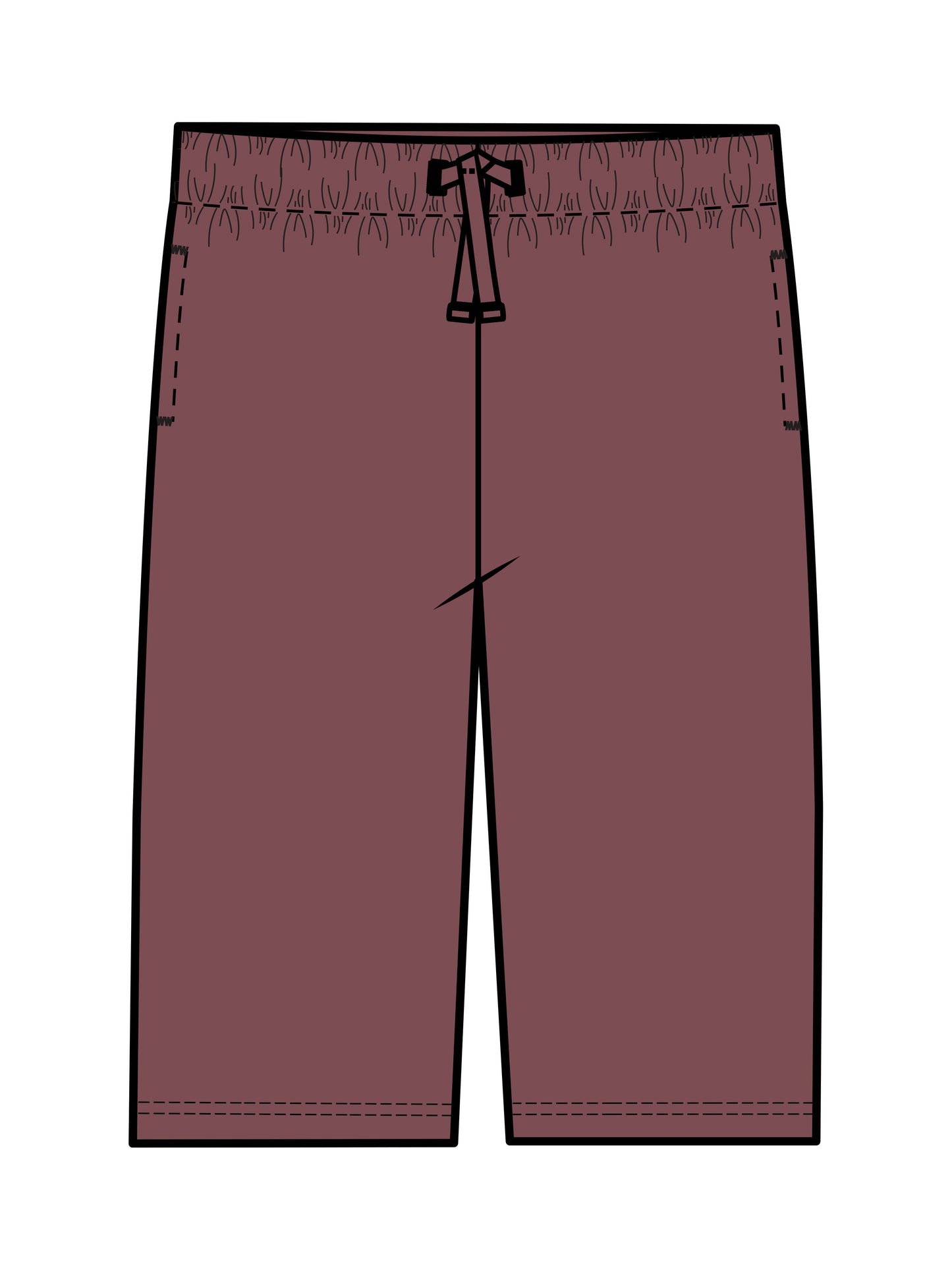 Clove Waffle Knit Straight Leg Pants - Mulberry