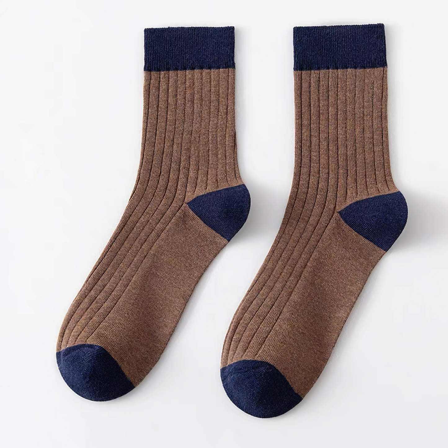 Men's Color Block Rib Socks - Men's Pure Cotton Socks The Upcycled Sock