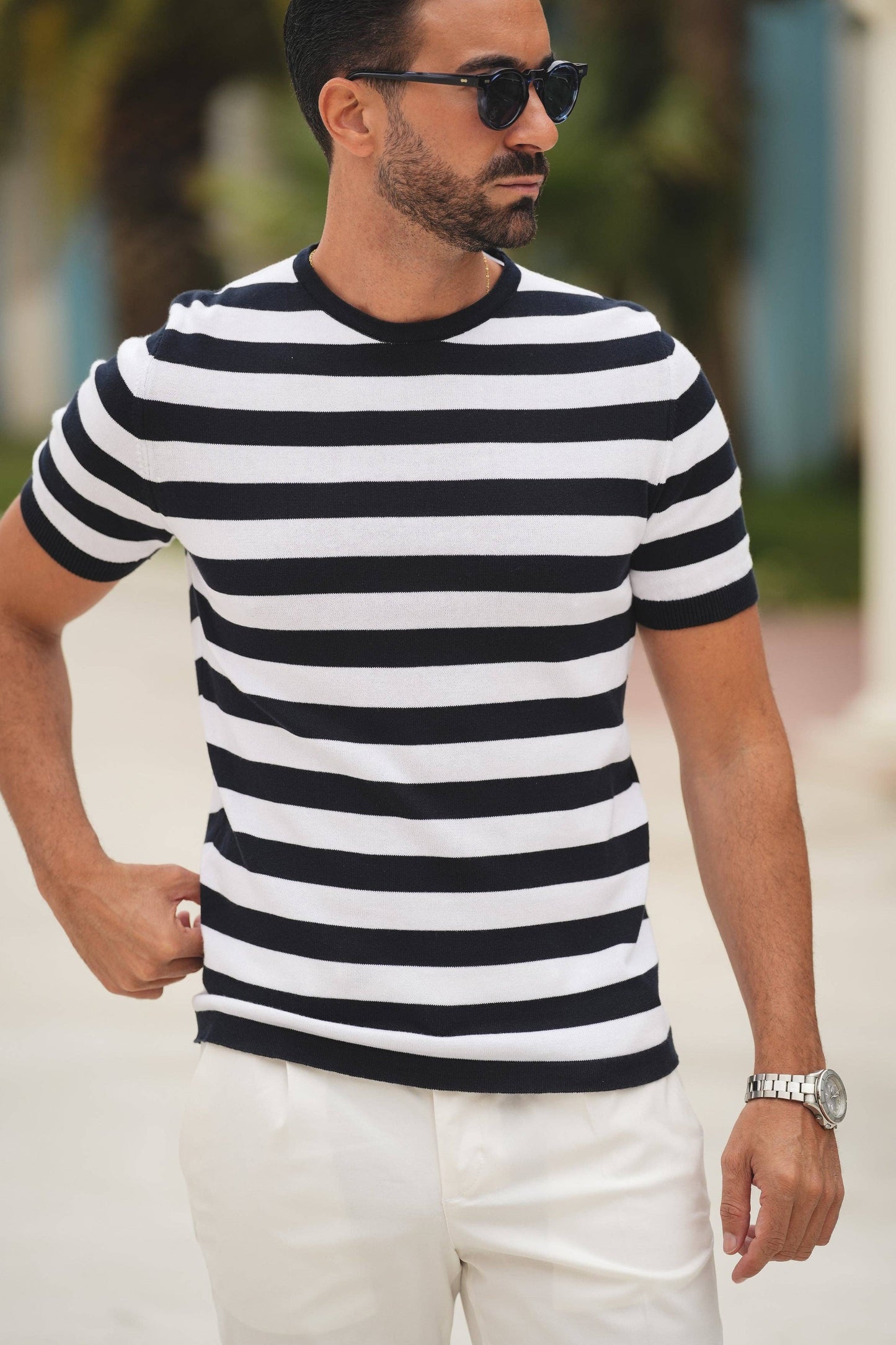 WHITE&BLUE RAYAS DONATO T-SHIRT