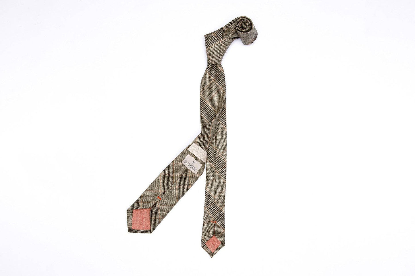 Pointed Necktie - Clay Rock Plaid