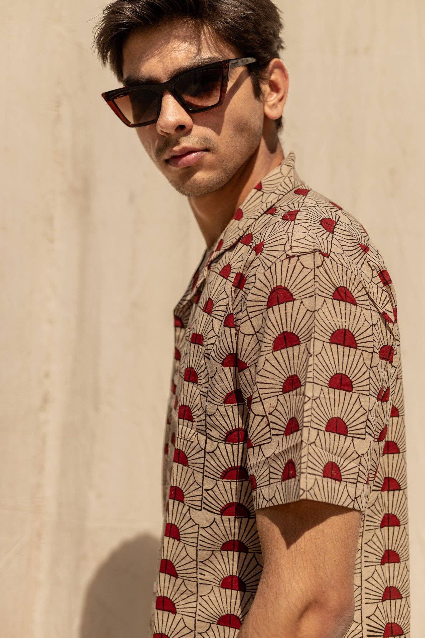 Morning Glory Handblock Printed Cotton Shirt