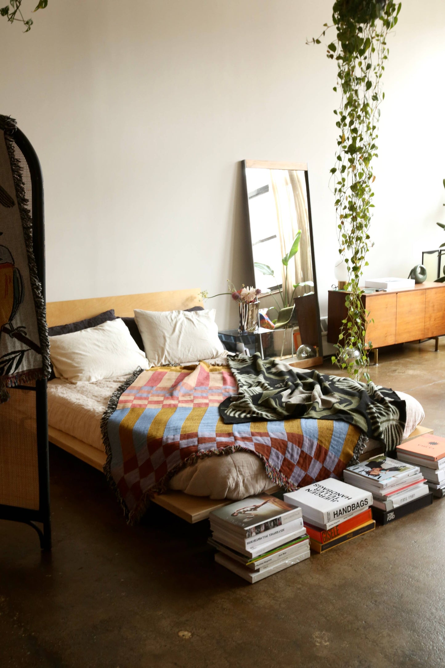 Checkered Stripe Tapestry Blanket
