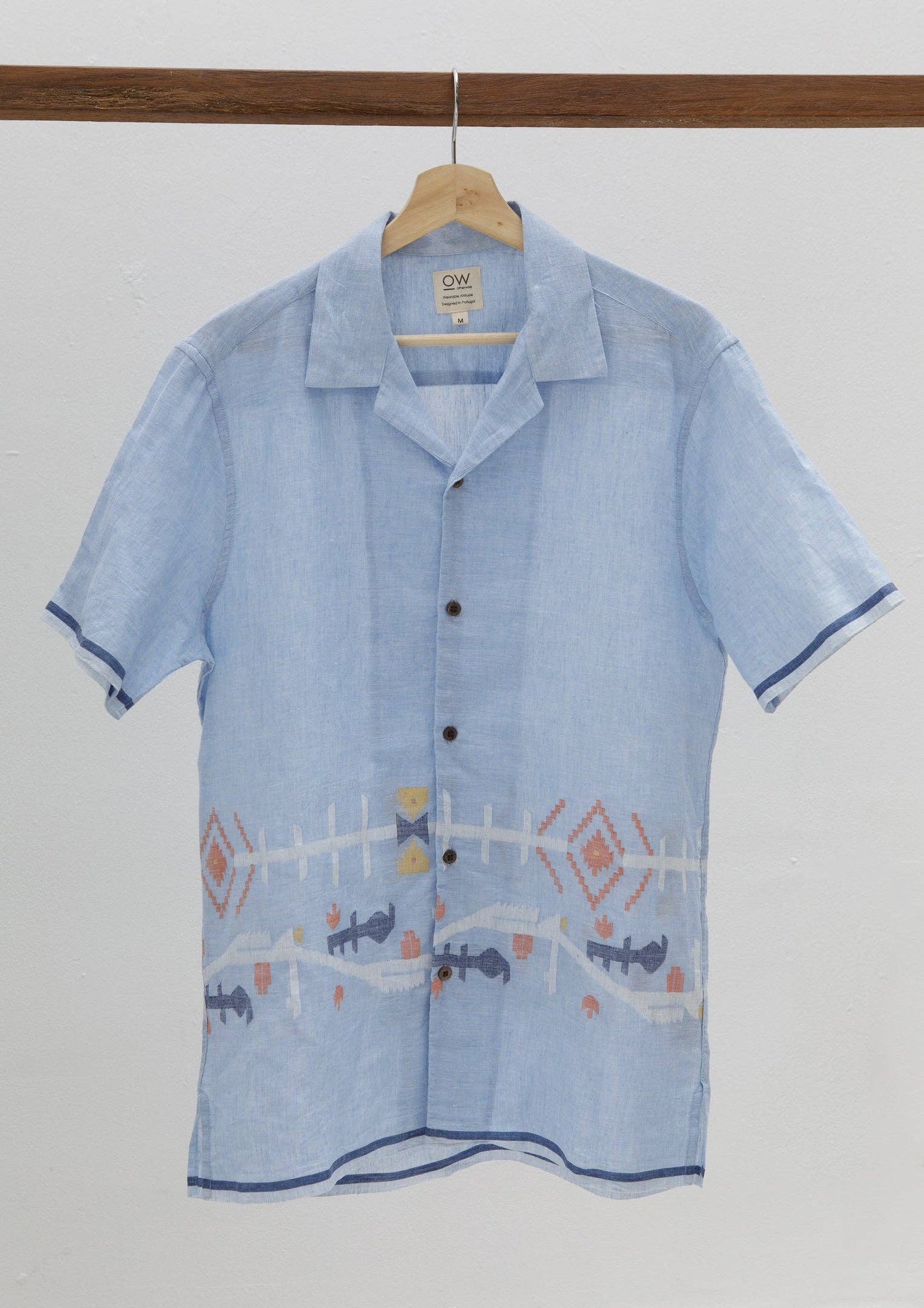 Jamdani Light Blue Hand-Woven Organic Shirt