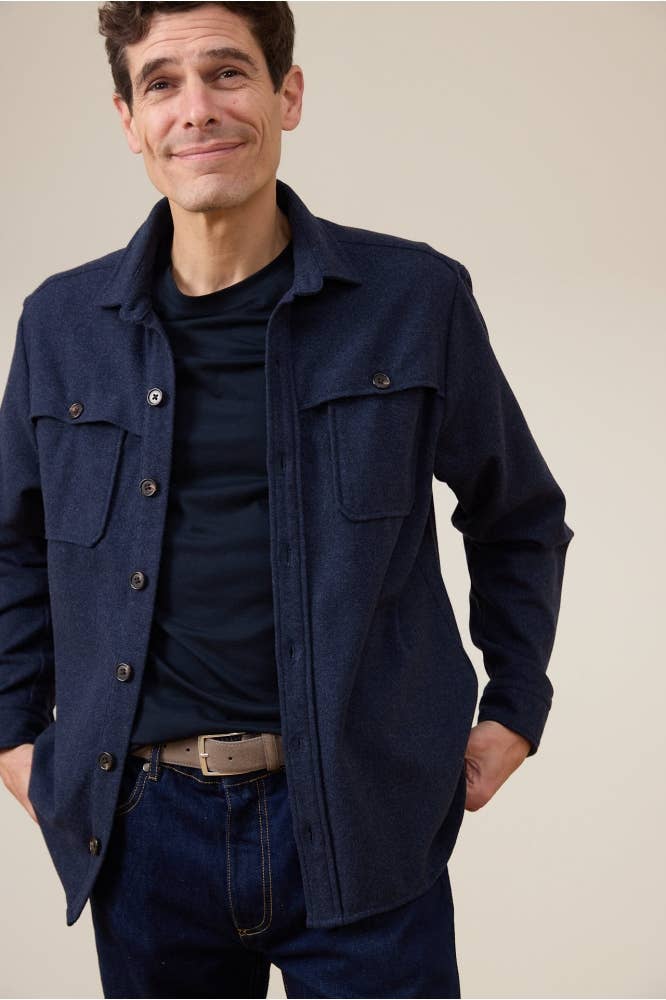 Portland Navy flannel overshirt