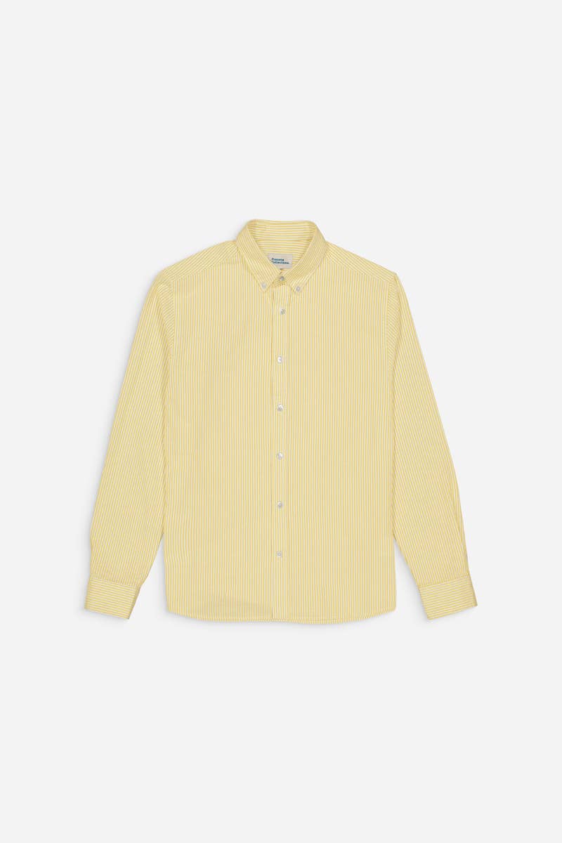Yellow Striped Seersucker Shirt