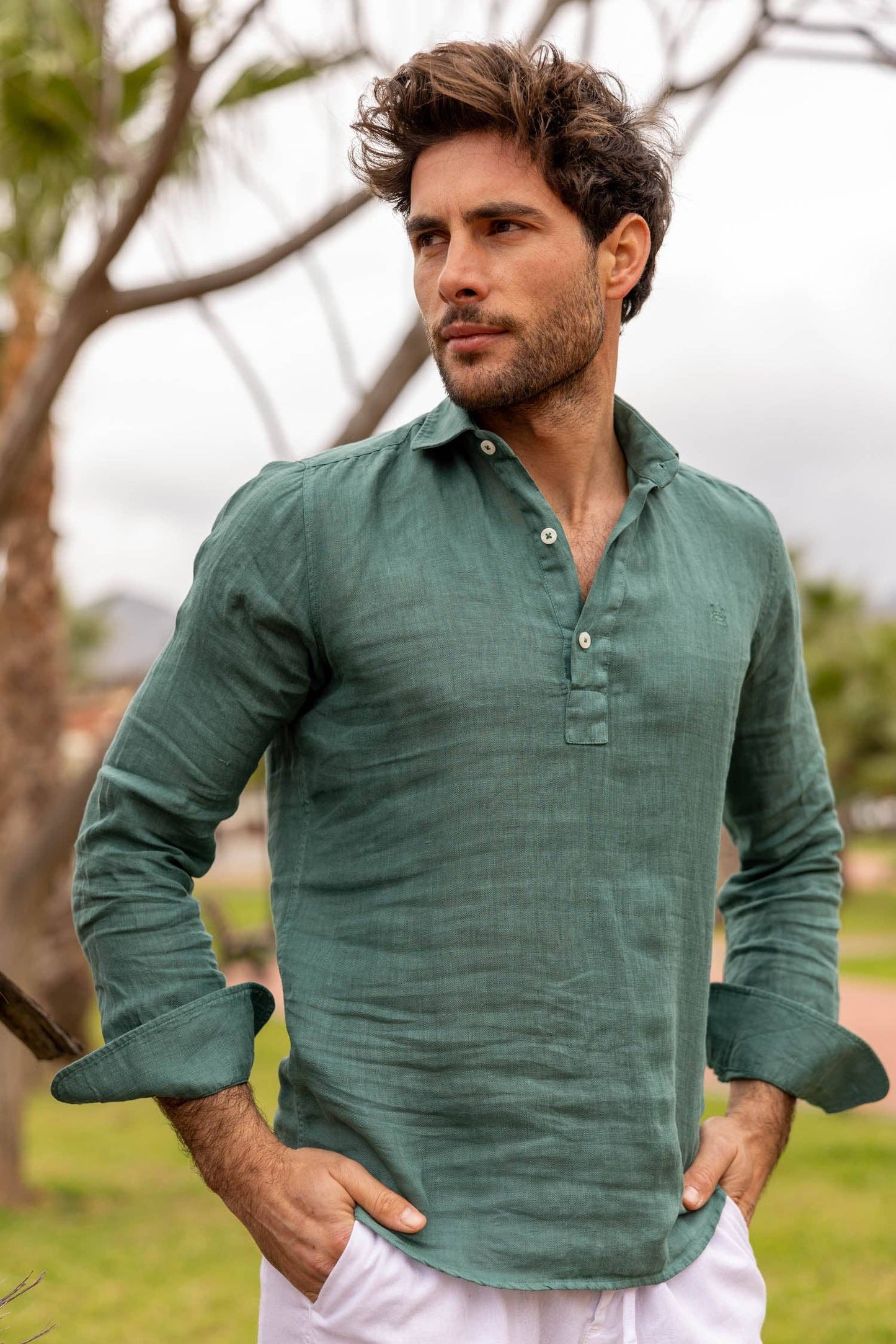 Green Linen T-Shirt