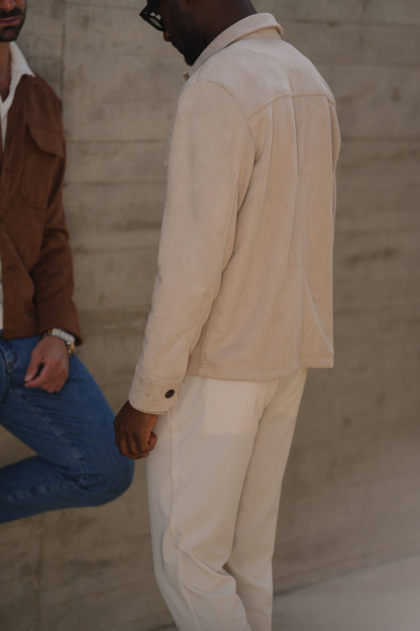 LIGHT BEIGE SUEDE OUTERSHIRT