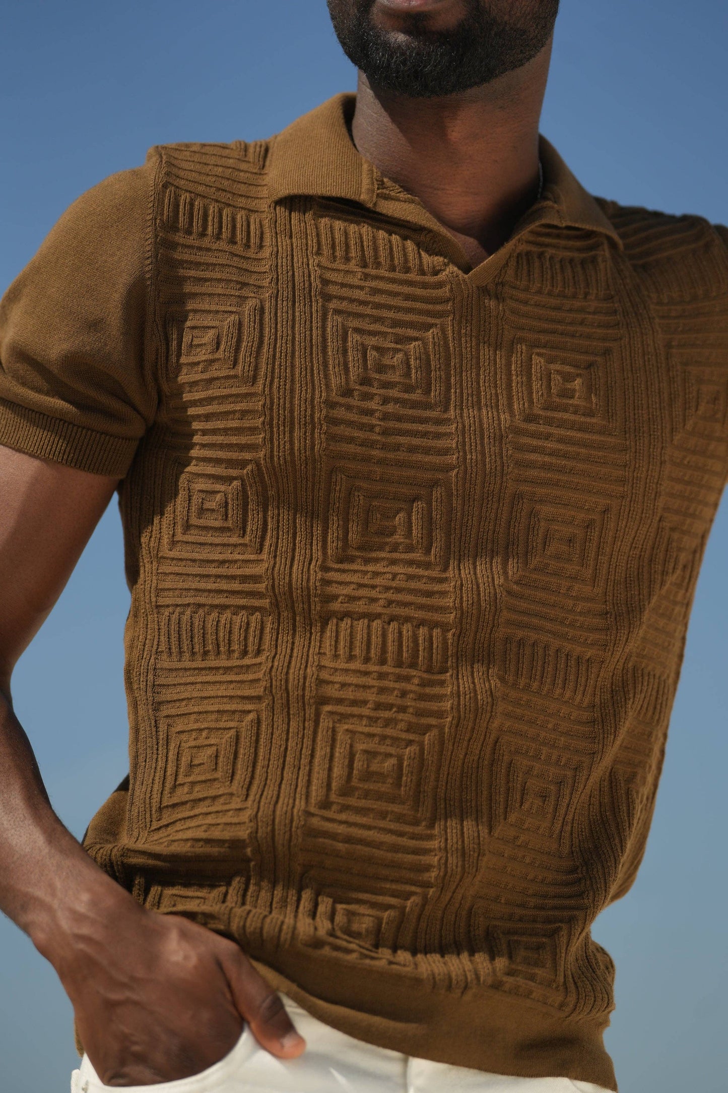 BROWN MOSAIC POLO