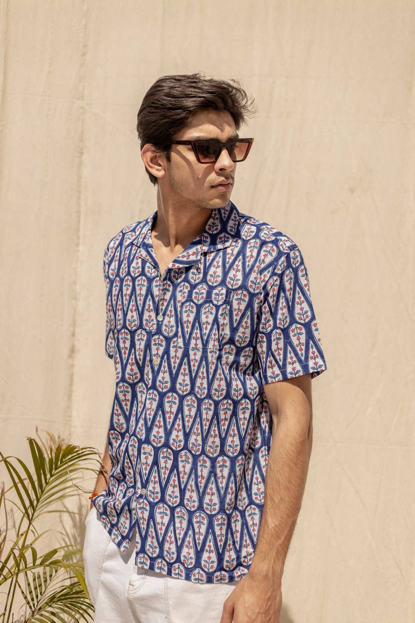 Bluebell Handblock Printed Cotton Shirt