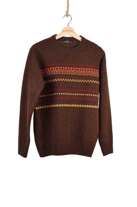 Lambswool Jacquard Sweater Brown