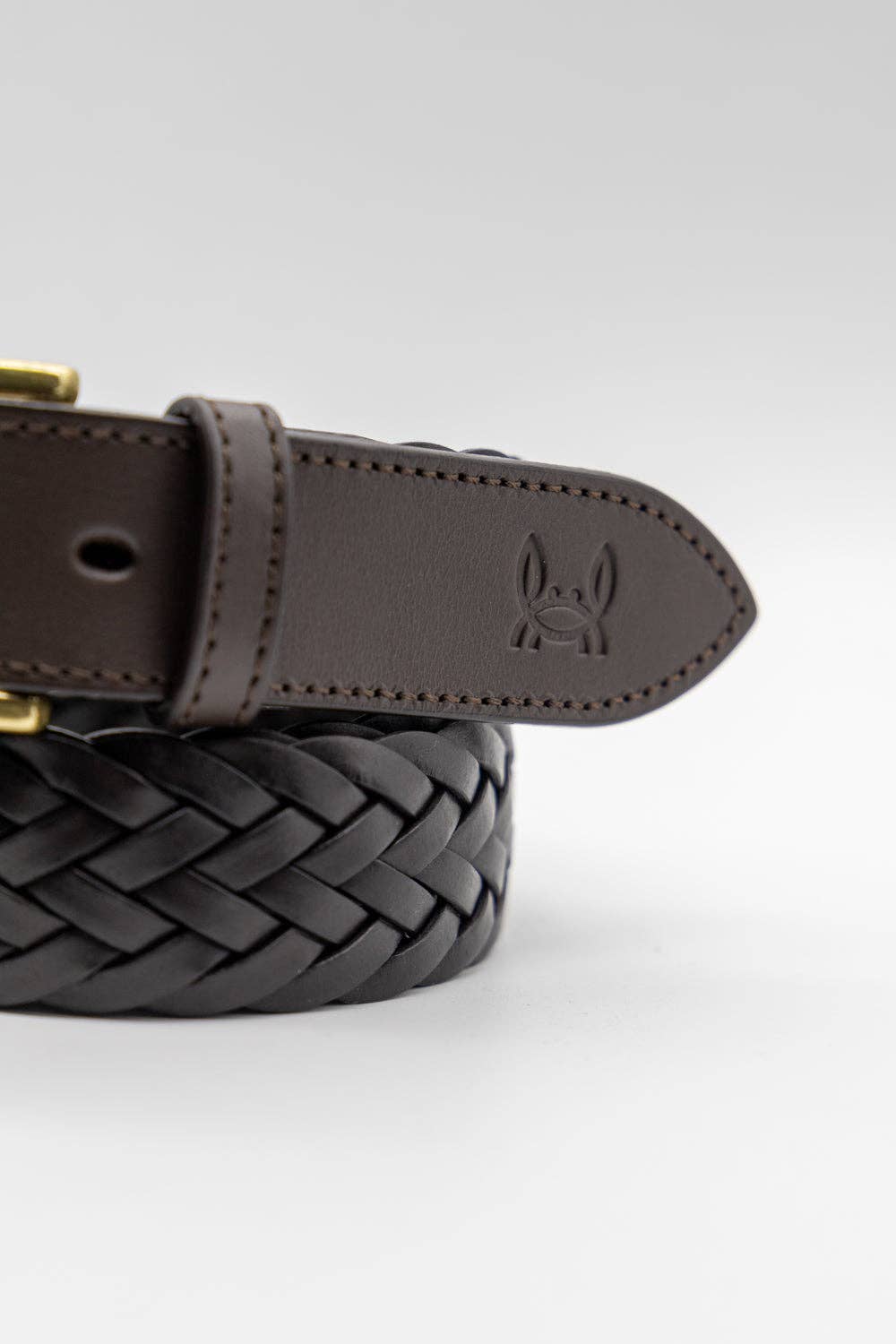 Dark Brown Braided Leather Belt