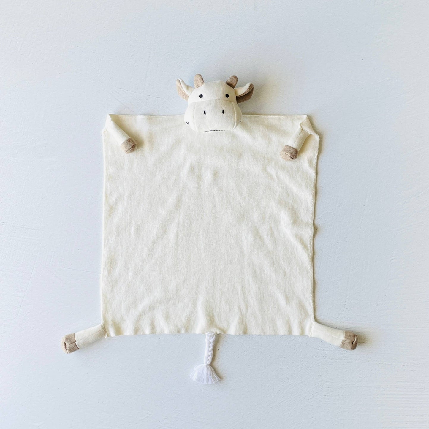 Cow- Organic Baby Lovey Security Blanket Cuddle Cloth