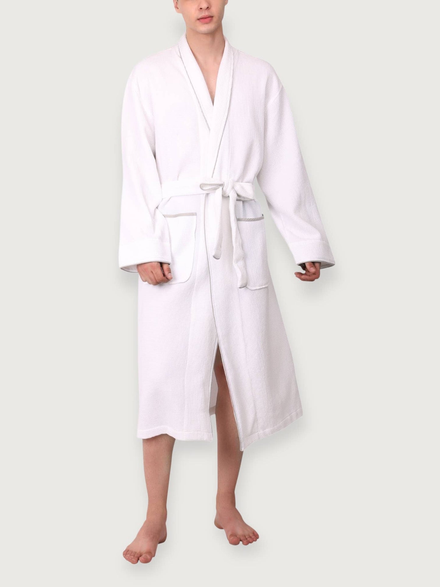 Men's Organic Waffle Weave Spa & Bath Robe (2 Colors)