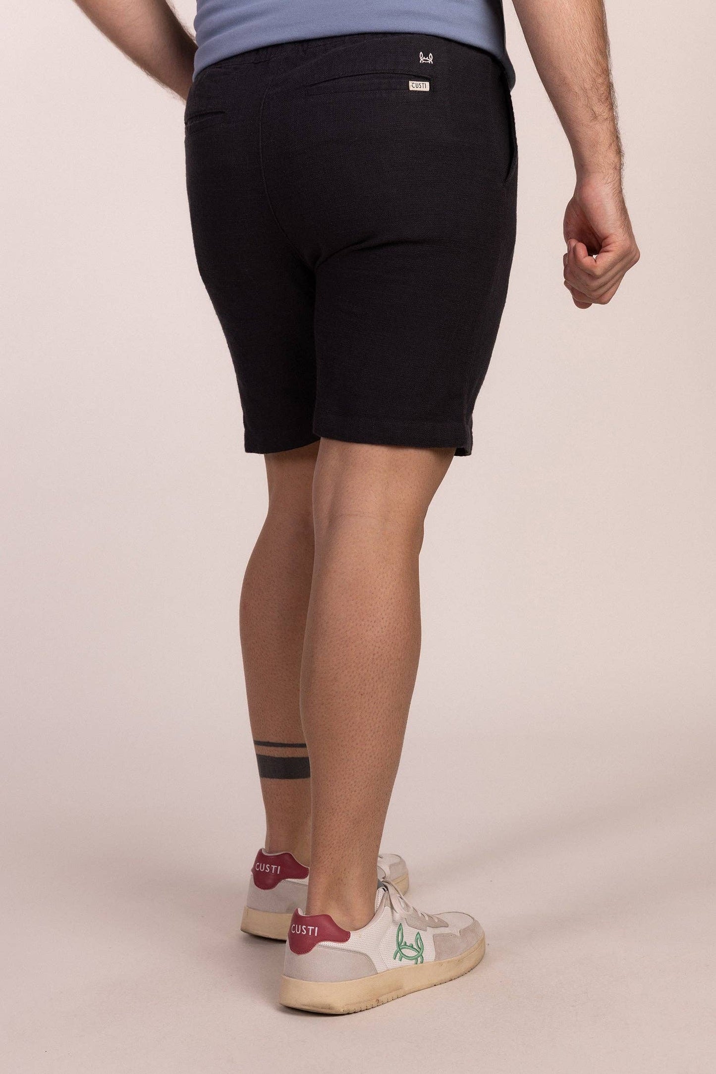 Navy Dobby Bermuda shorts