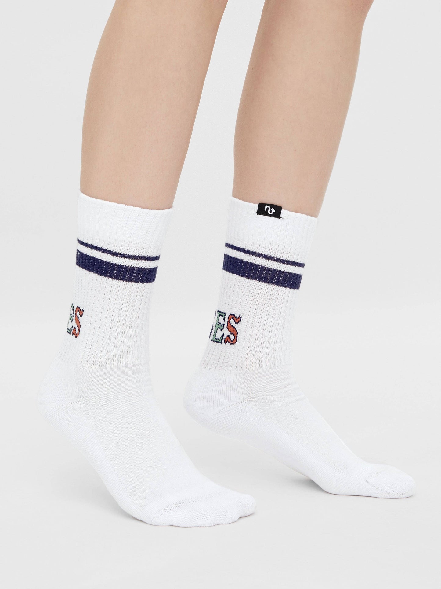 The Vibes Socks - Organic Crew Socks with Stripes, Vibes