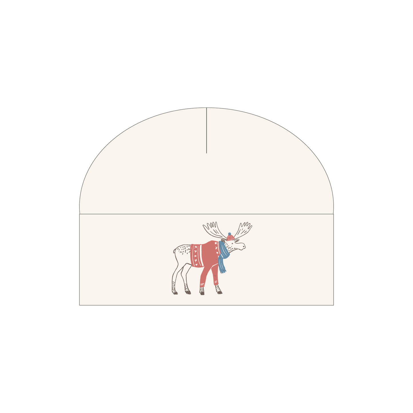 Embroidered roll up hat | ivory moose