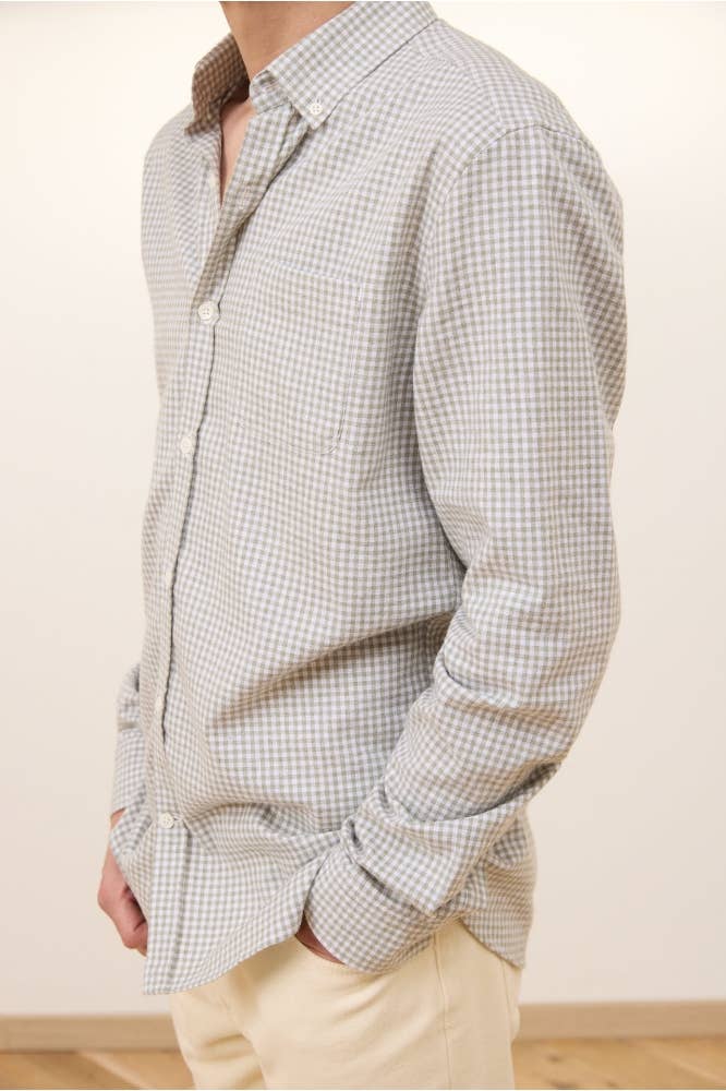 Honey Green Flannel Java Plaid Shirt