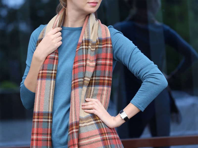Antique Dress Stewart Tartan Shawl - 100% Merino Lambswool