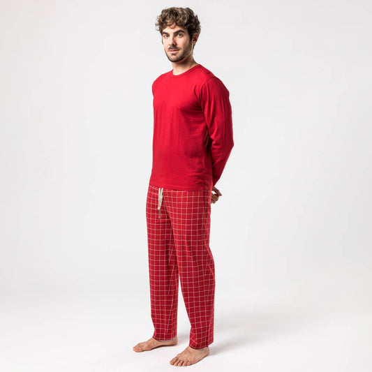 ORGANIC COTTON PAJAMA MAN IOTA CHECKS FAIR TRADE PRODUCT