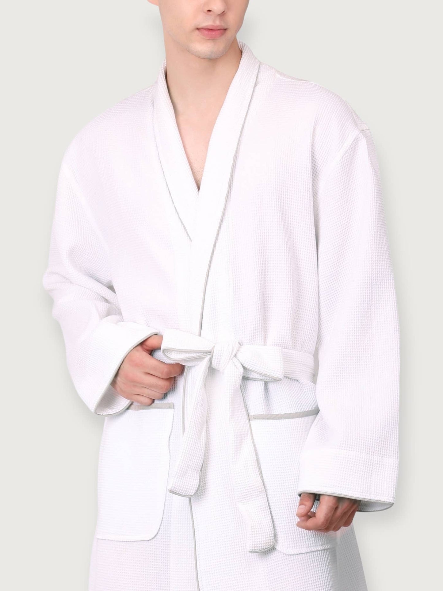 Men's Organic Waffle Weave Spa & Bath Robe (2 Colors)