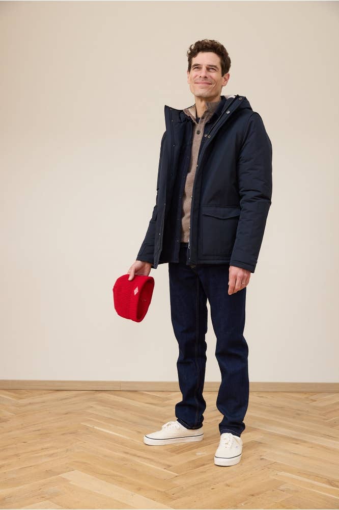 Navy Cosy Short Parka
