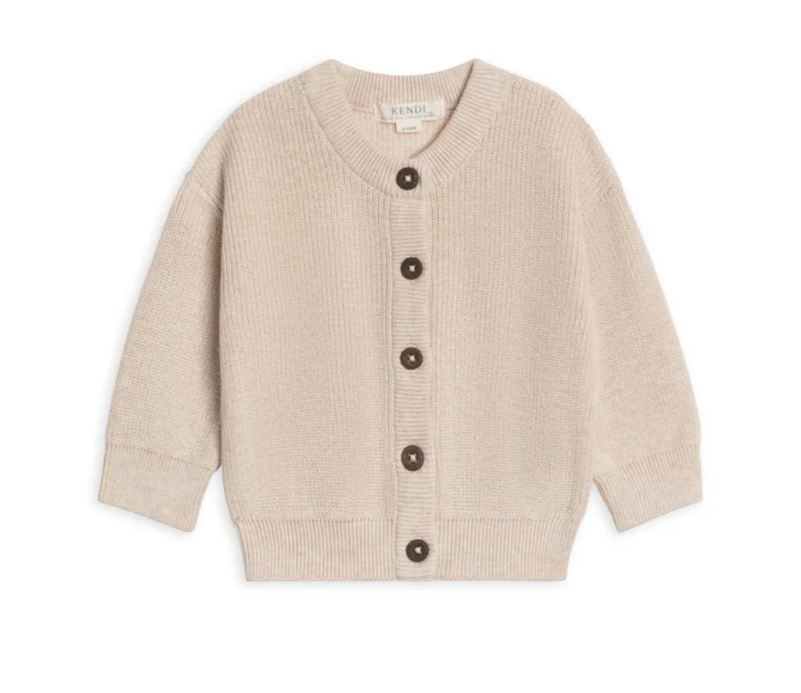 Ellis Sweater Knit Cardigan - Heather Oat