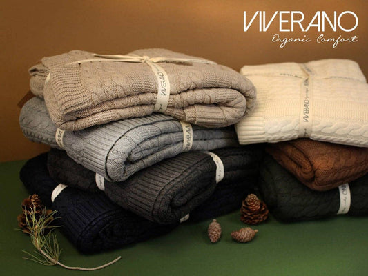 Cable Knit Home Throw Adult Blanket (100% Organic Cotton)