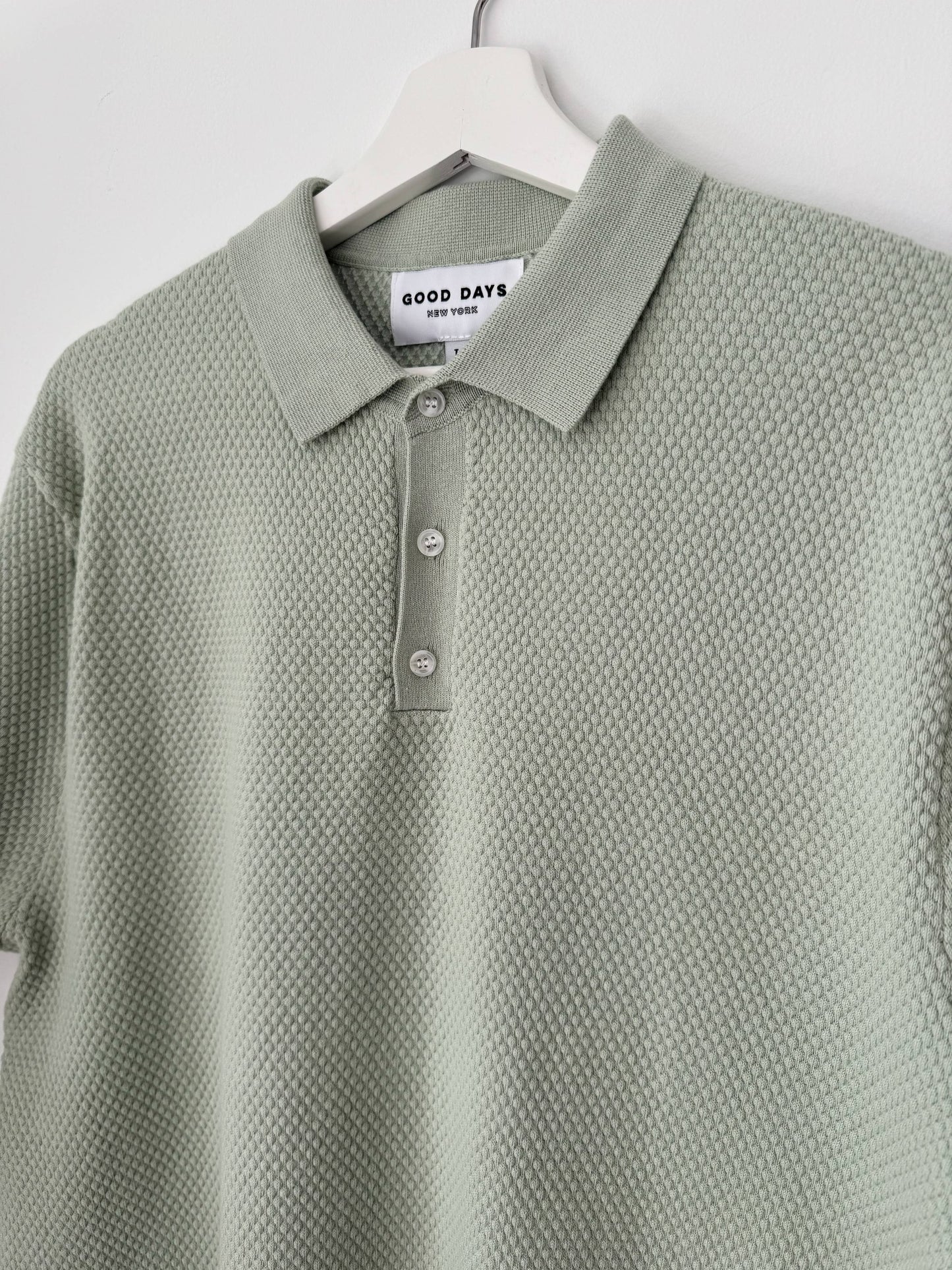 Harbor Knit Polo - Sage