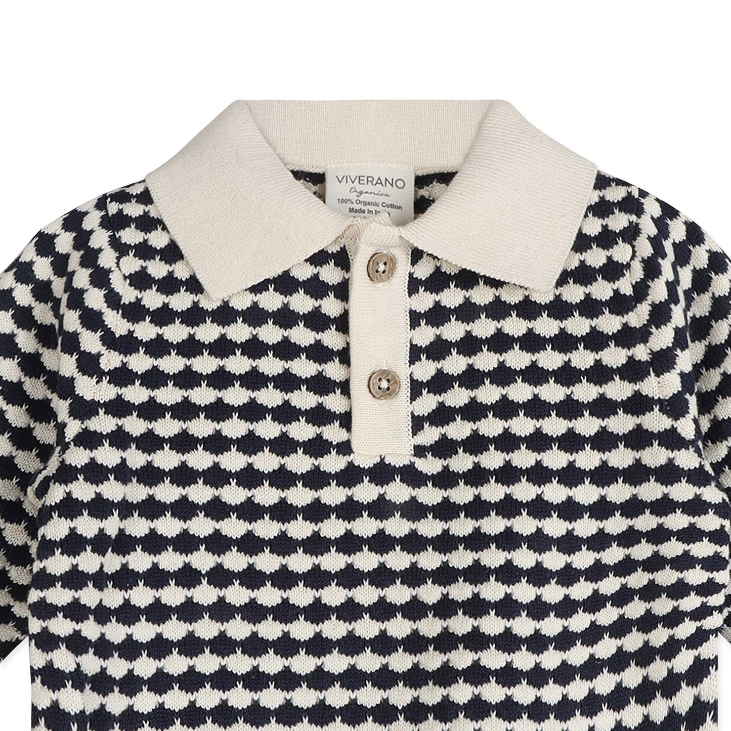 Leo Textured Knit Polo Baby Pullover & Pant (Organic Cotton)