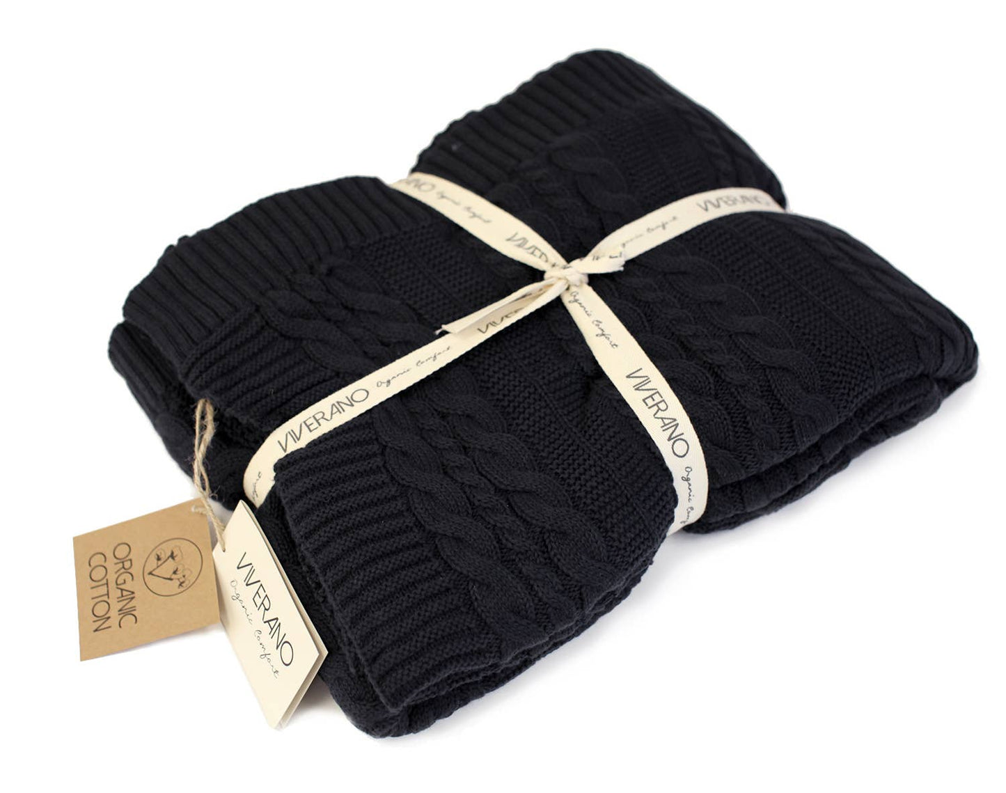 Cable Knit Home Throw Adult Blanket (100% Organic Cotton)