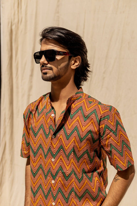 Kaleidoscope Handblock Printed Cotton Shirt