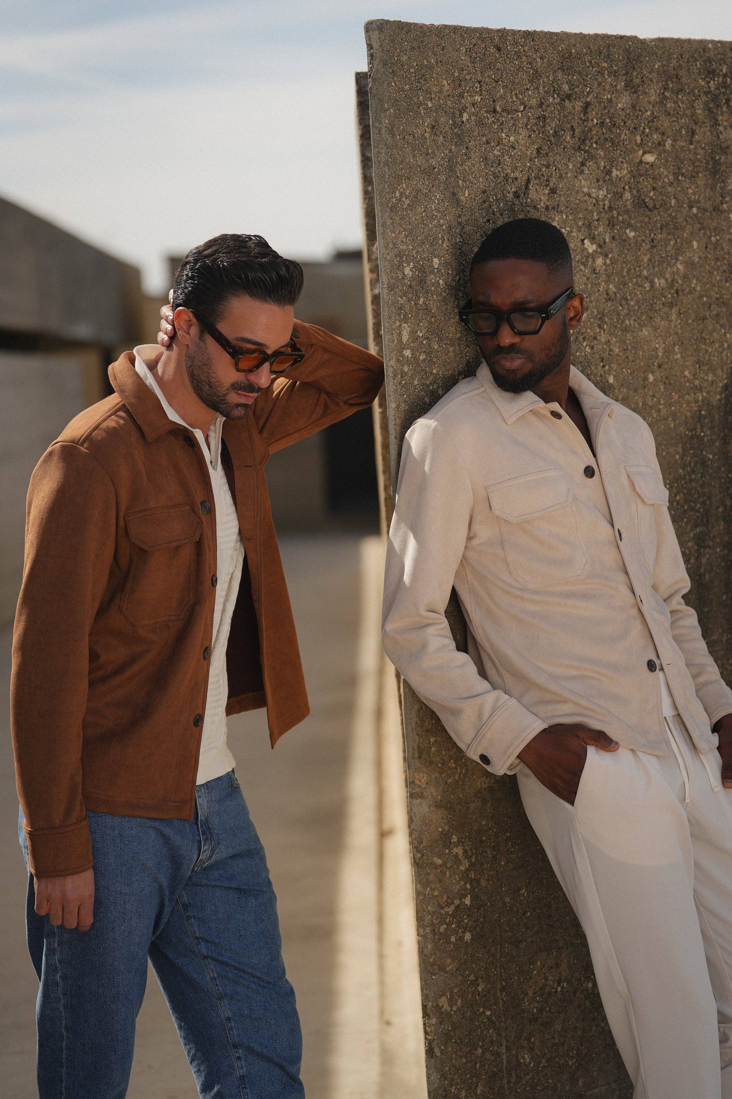 CAMEL SUEDE OUTERSHIRT