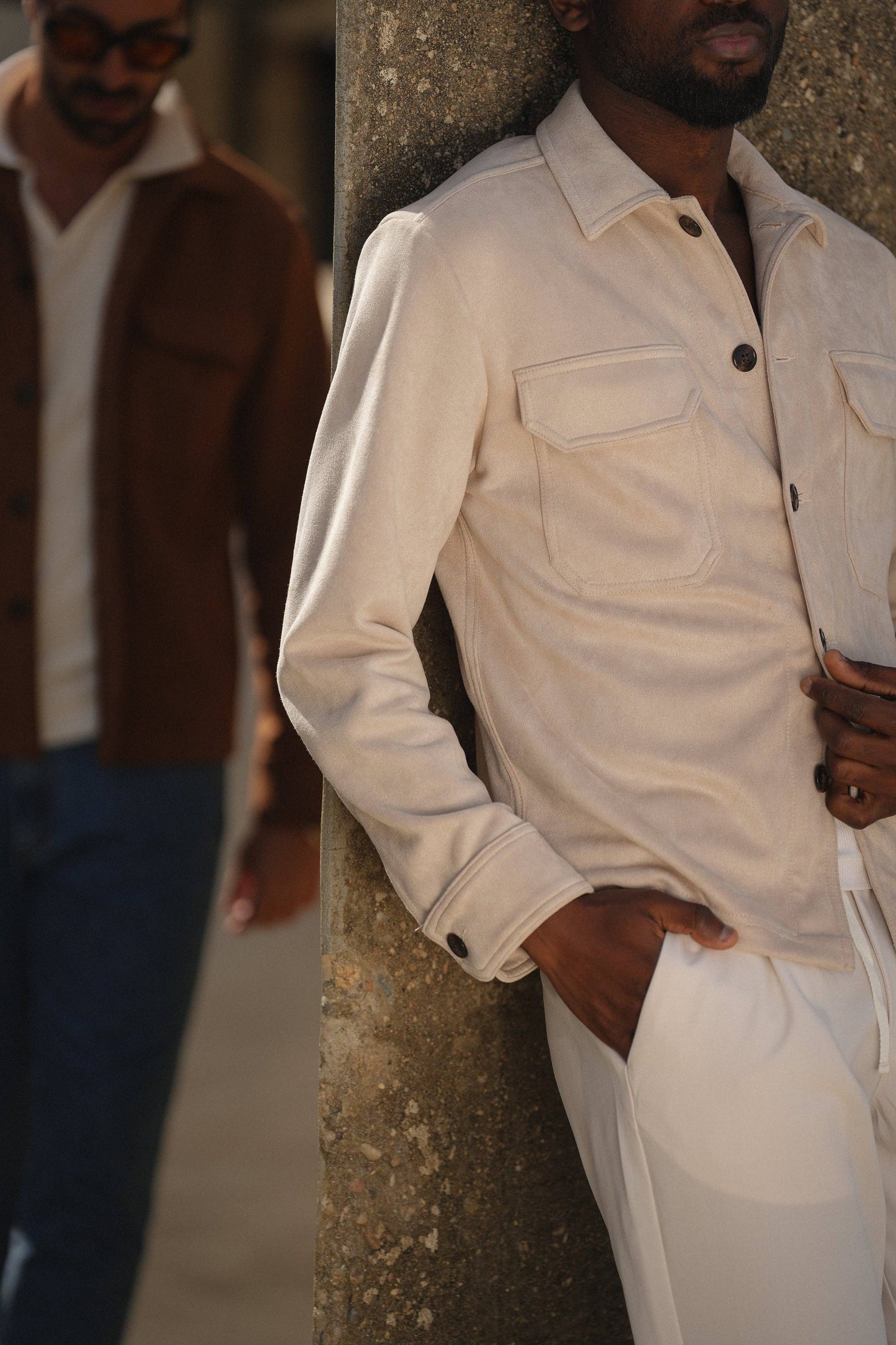 LIGHT BEIGE SUEDE OUTERSHIRT
