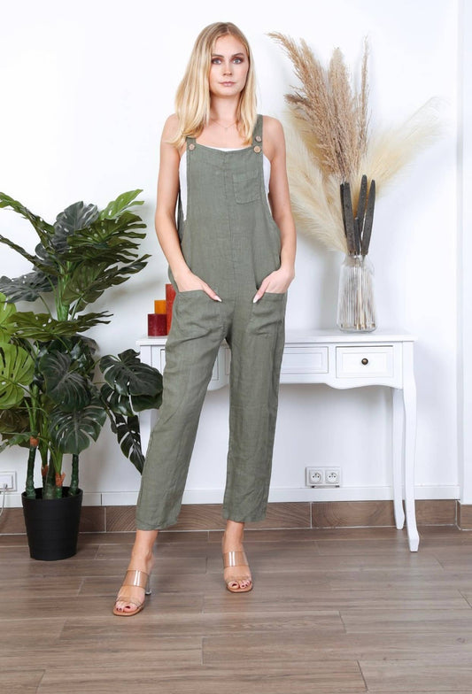 100% Linen Combination Jumpsuit