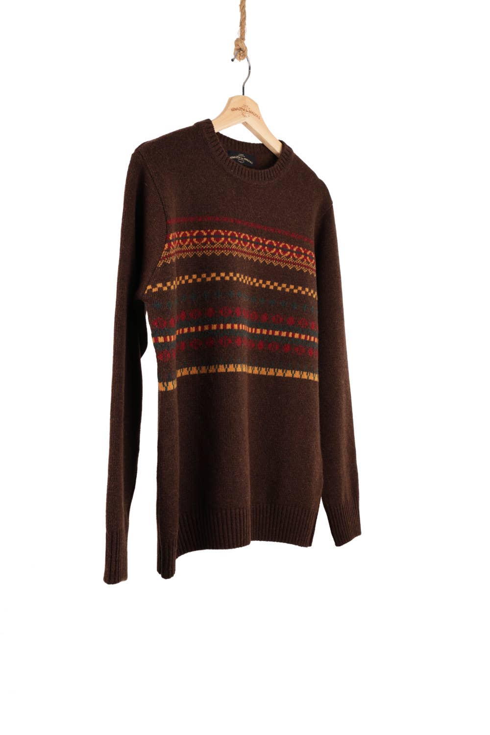Lambswool Jacquard Sweater Brown