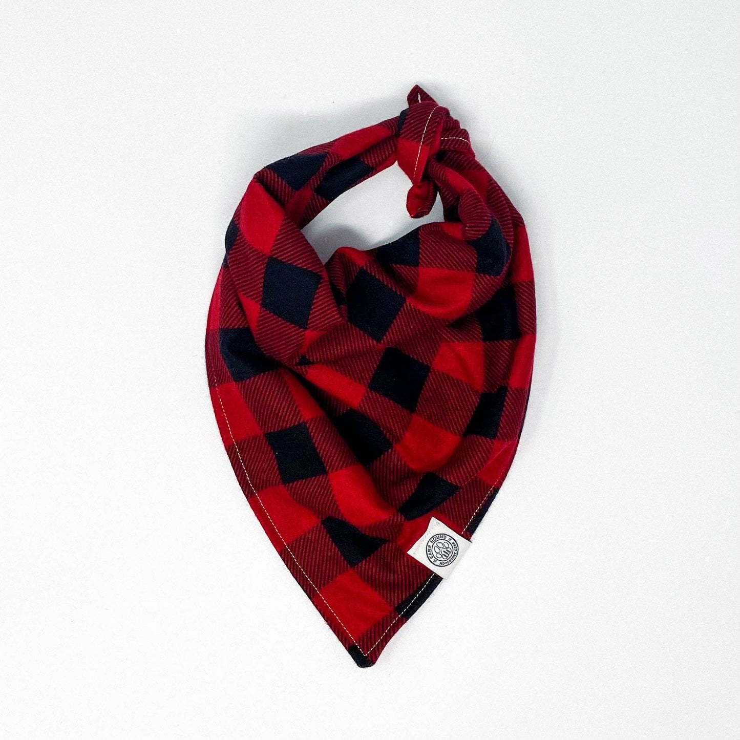 Charlie Dog Bandana | Red Buffalo Check Plaid Flannel Scarf