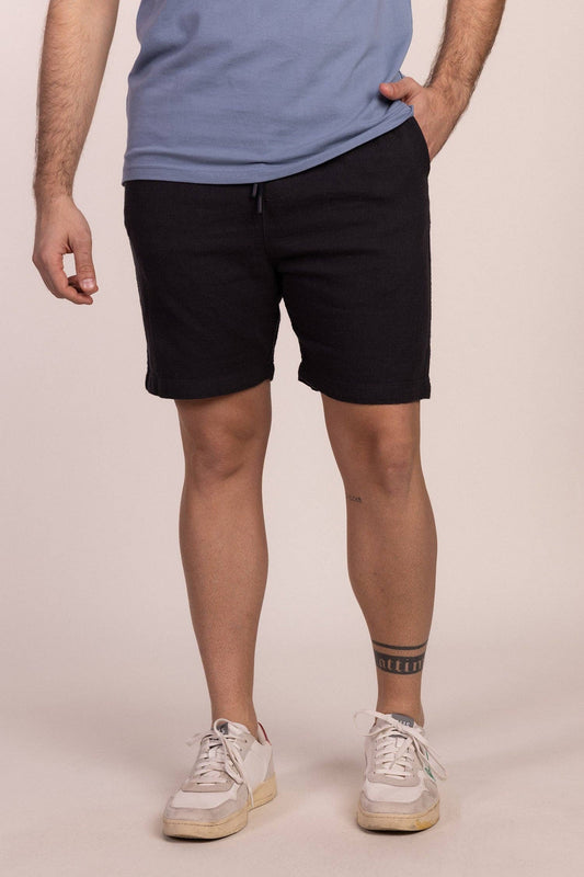 Navy Dobby Bermuda shorts