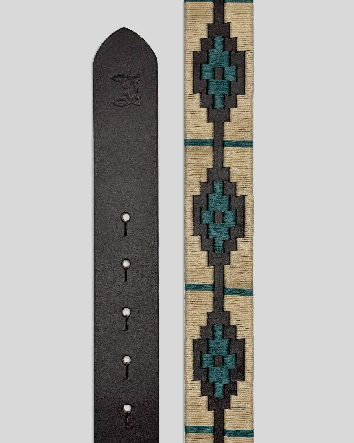 Argentinian Leather Belt - Beige Green