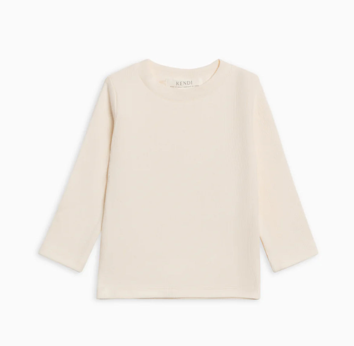 Rory Ribbed Long Sleeve Top - Ivory